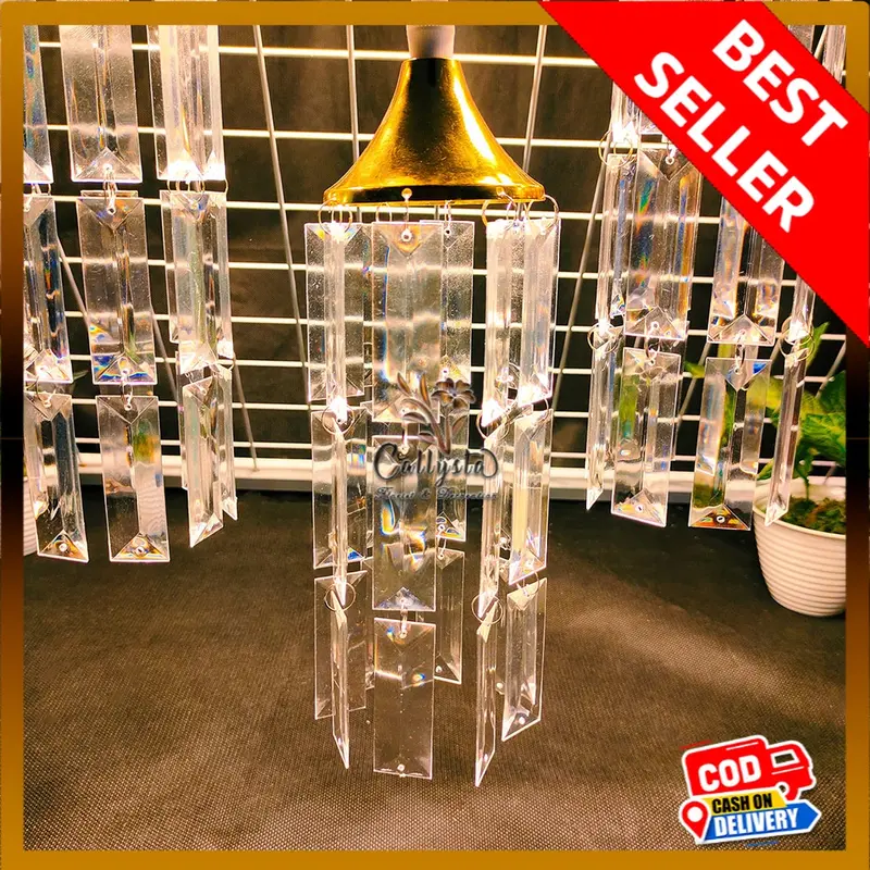Lampu Gantung Rumbai  1 Set Isi 10 Akrilik ubur ubur Kristal Dekor Pelaminan Wedding Event Dekorasi 6
