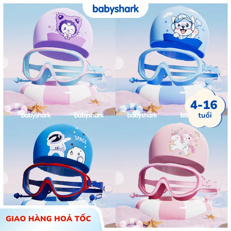 Combo Kính Bơi Trẻ Em Youyou cao cấp kèm Mũ Bơi Trẻ em + Nút bịt tai chống sương mù cho bé trai bé gái 4-16 tuổi 0