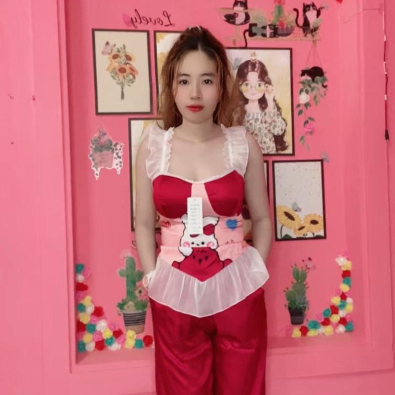 Bộ lụa latin tay cánh tiên phối ren Nữ Women 0
