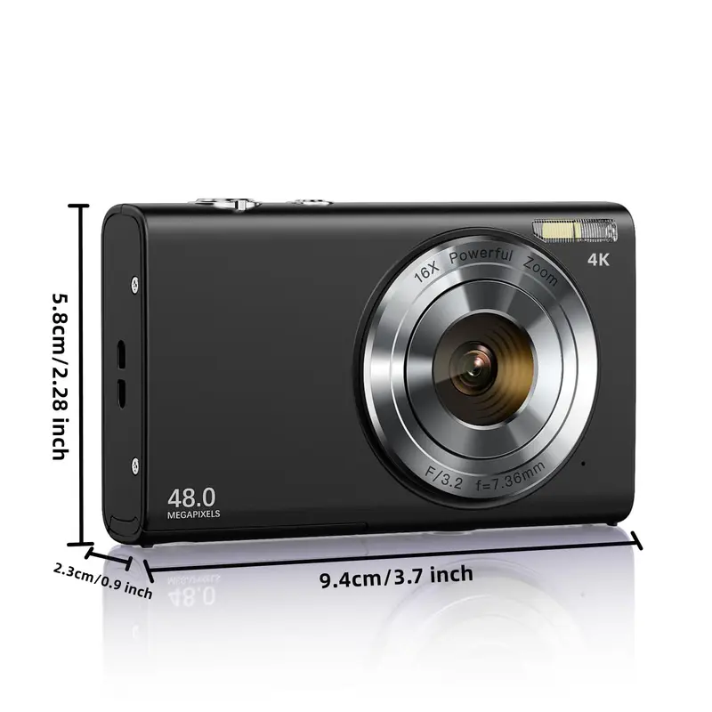 48MP 4K Digital Cameras, Portable 16X Zoom Digital Cameras with 32G TF Card & Charging Cable & Operating Manual, High Definition Digital Camera for Outdoor Sports, Stocking Fillers Gift 6