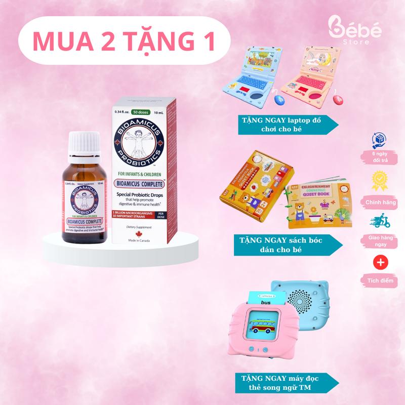 [Quà tự chọn] Men vi sinh 10 chủng BioAmicus Complete Lọ 10ml bổ sung lợi khuẩn hỗ trợ hệ tiêu hoá cho bé men v