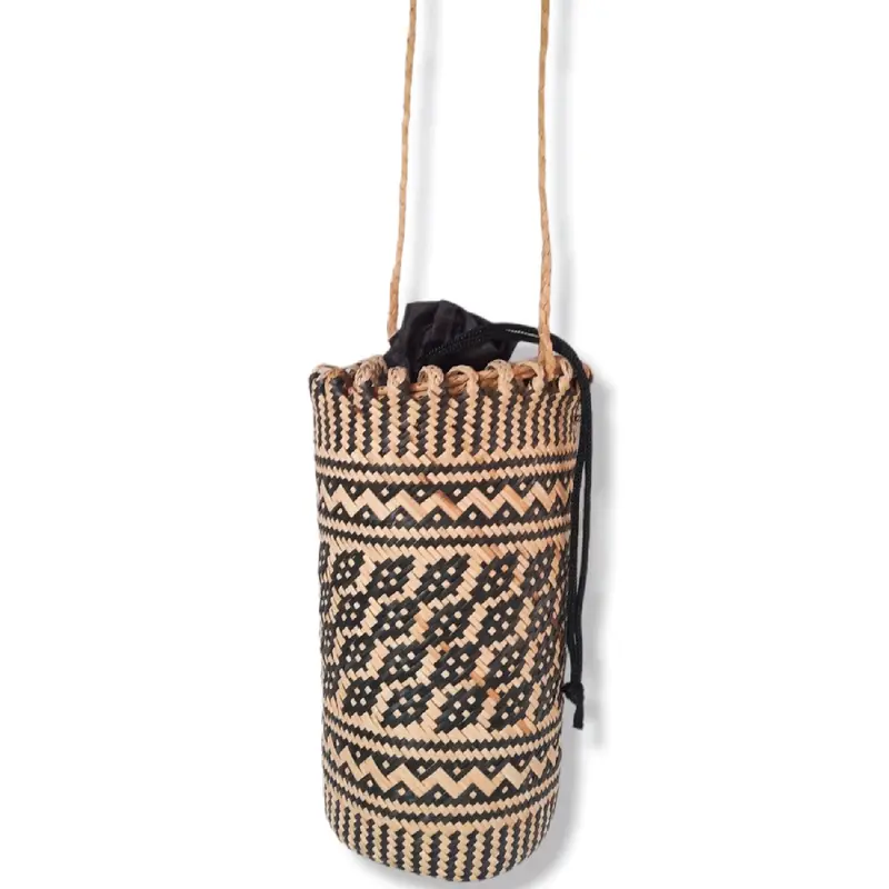 Tas Anjat Selempang Pria Wanita Tas Anjat Rotan Khas Dayak Kalimantan (Lengkap Dengan Kain Puring) 2