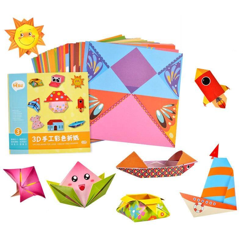 Kids Educational 54Pages 3D Cartoon Animal Origami DIY Paper Arts Crafts Handmade Baby Early Learning Toys 3
