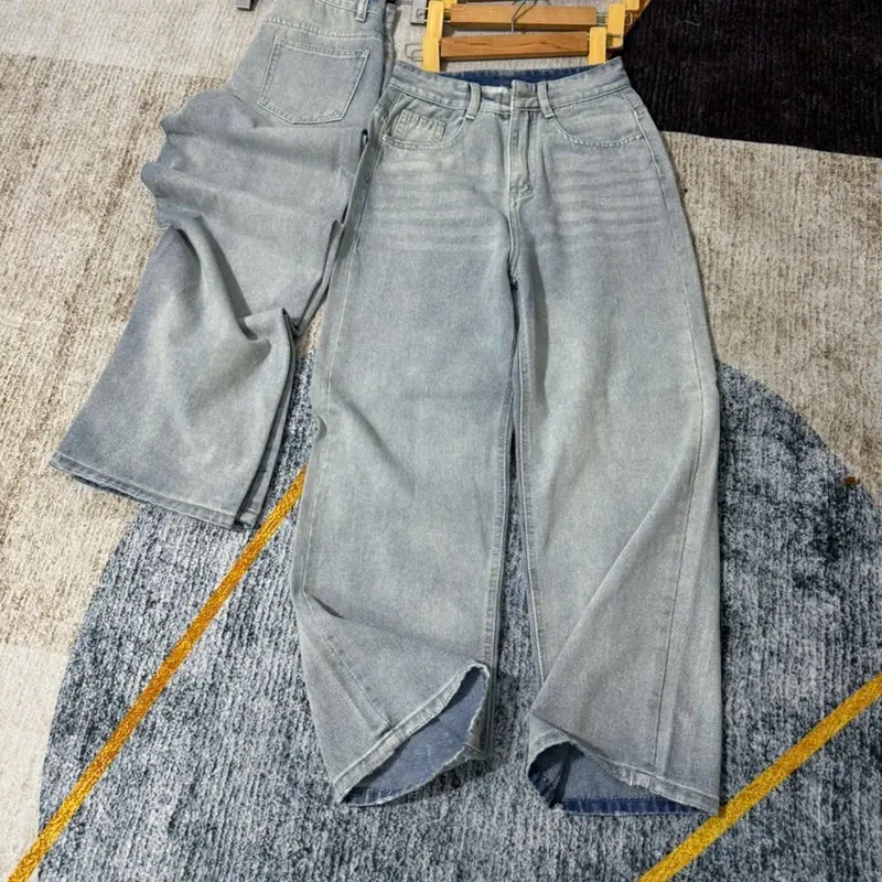 HAP (S-2XL) Quần Jeans Suông Trơn Tông Màu Bạc Chất jeans Mềm có 2 chiều dai 95 và 103cm .Mã 5678 | BigBuy360 - bigbuy360.vn