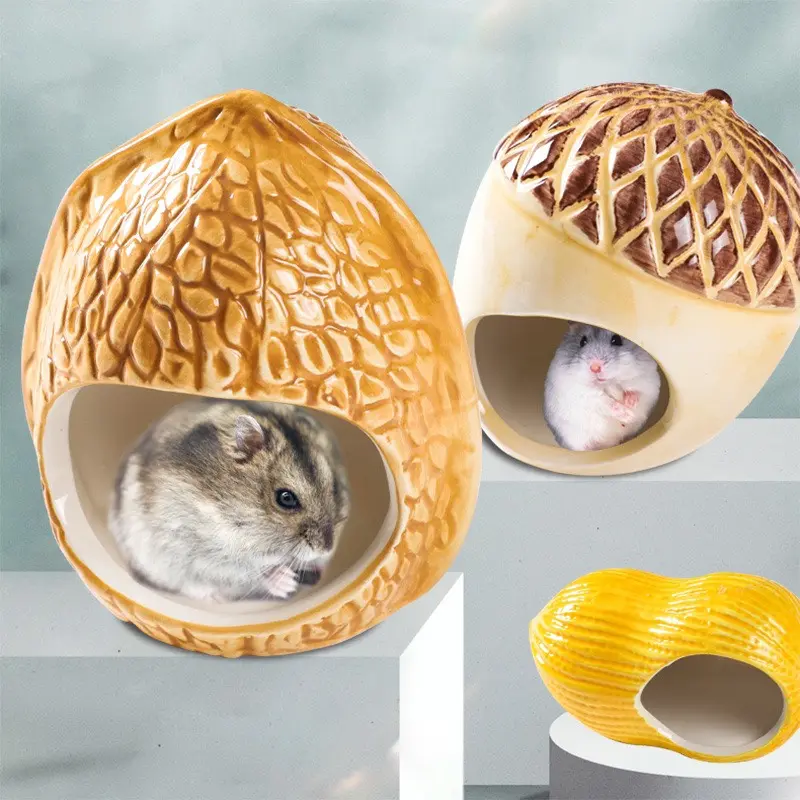 nhà sứ hình quả óc chó, đậu phộng, hạch đào , gốc cây, dừa cho hamster và sóc - T3 PETS SHOP 2