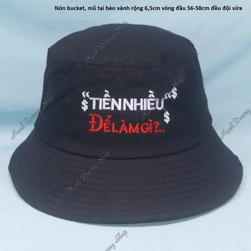 Nón tai bèo nam nữ Nhiều Tiền Để Làm Gì thời trang, vành rộng chống nắng tốt - Hạnh Dương Hat Voi Hoa 2