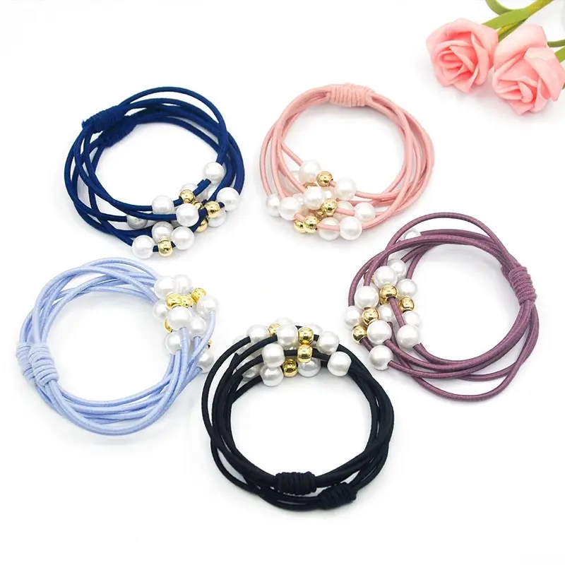 Dây Cột tóc đủ màu dễ thương, sợi dai buộc chắc bền, gắn hạt Handmade xinh xắn nhiều màu ngẫu nhiên Ví Đứng Da Bốt Đùi Cổ Giày Lolita mũi kẹp  hàn  quốc