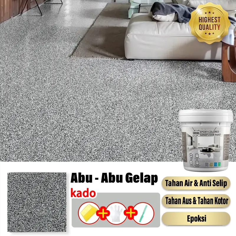 abu-abu gelap【epoxy pasir Bertekstur】