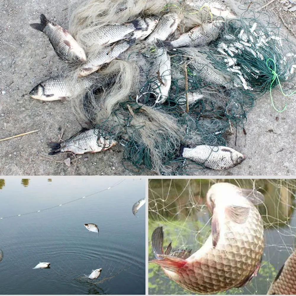 Lưới Đánh Cá Chép Chìm Ba Lớp, Đúc Tay, Ném, Bắt Cá, Lưới Mang