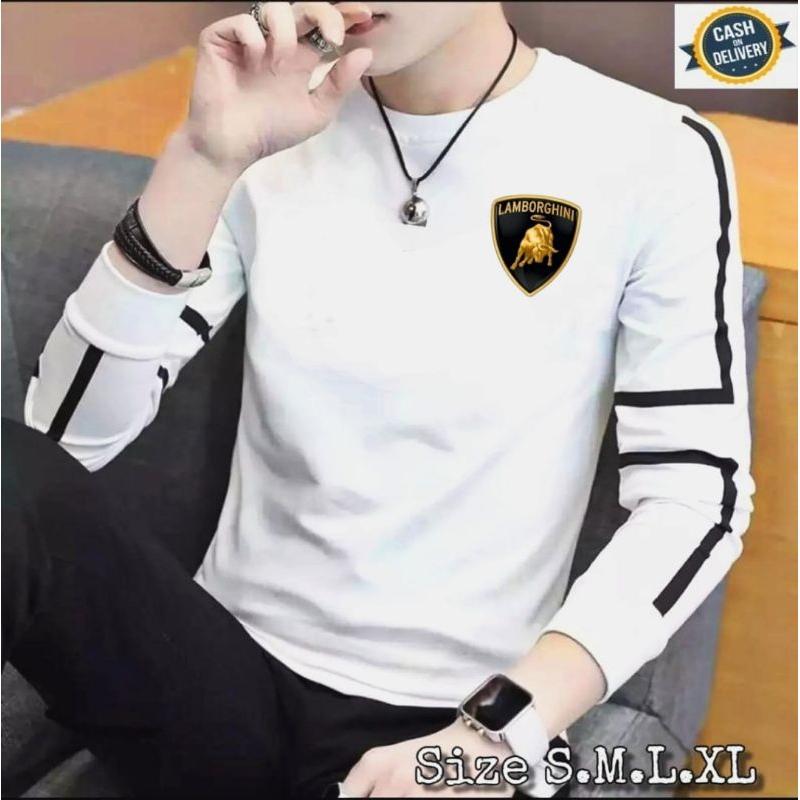 Kaos manset lengan panjang sablon / Kaos oblong distro cowok lengan panjang - Pakaian Baju pria dewasa murah dan berkualitas 3
