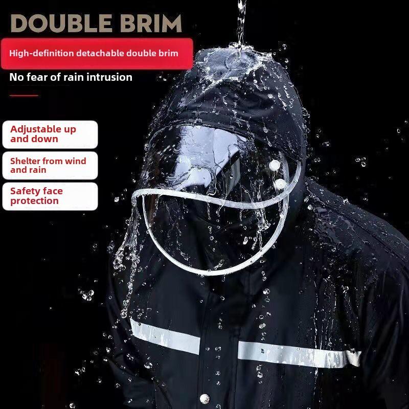 Product Introduction of [2025 Hot Sale] High Quality New Hot Sale Large Raincoat Rain Pants Suit Full Body Split Waterproof Men Raincoat Loose Reflective Electric Car Motorcycle Double Layer Slim Thickened Rainproof 3