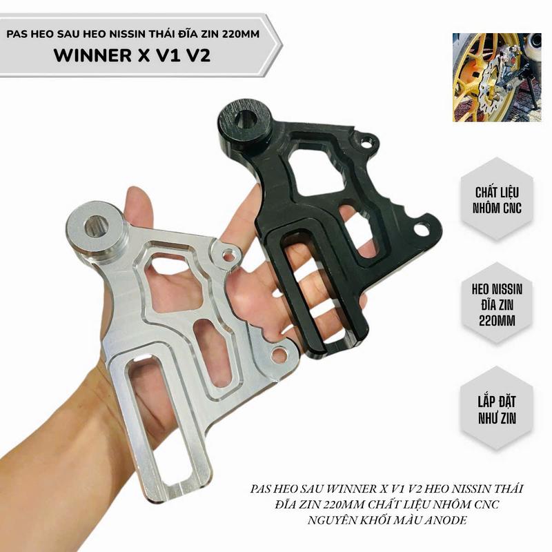 Pas heo sau WINNER heo Nissin Thái size đĩa zin 220mm nhôm cnc nguyên khối màu anode Phụ Tùng Phụ Kiện