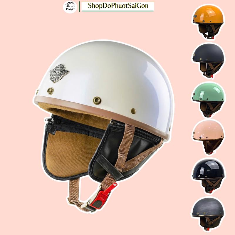 Mũ bảo hiểm Napoli nửa đầu - Đủ màu - [FREESHIP]