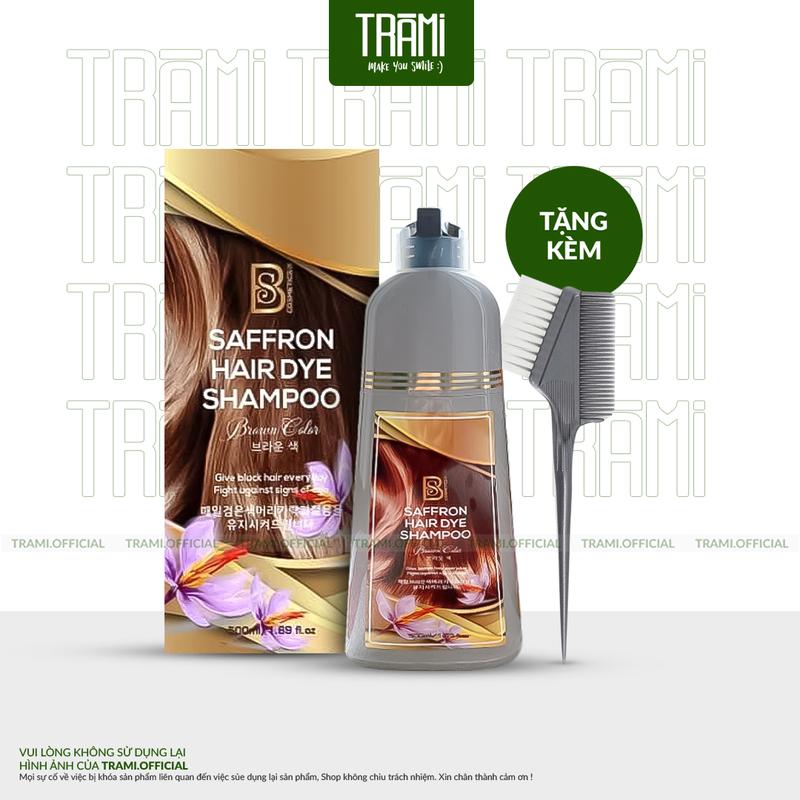 Dầu Gội Phủ Bạc Tóc Thảo Mộc Saffron, Saffron Hair Dye Shampoo, Hộp 500ml