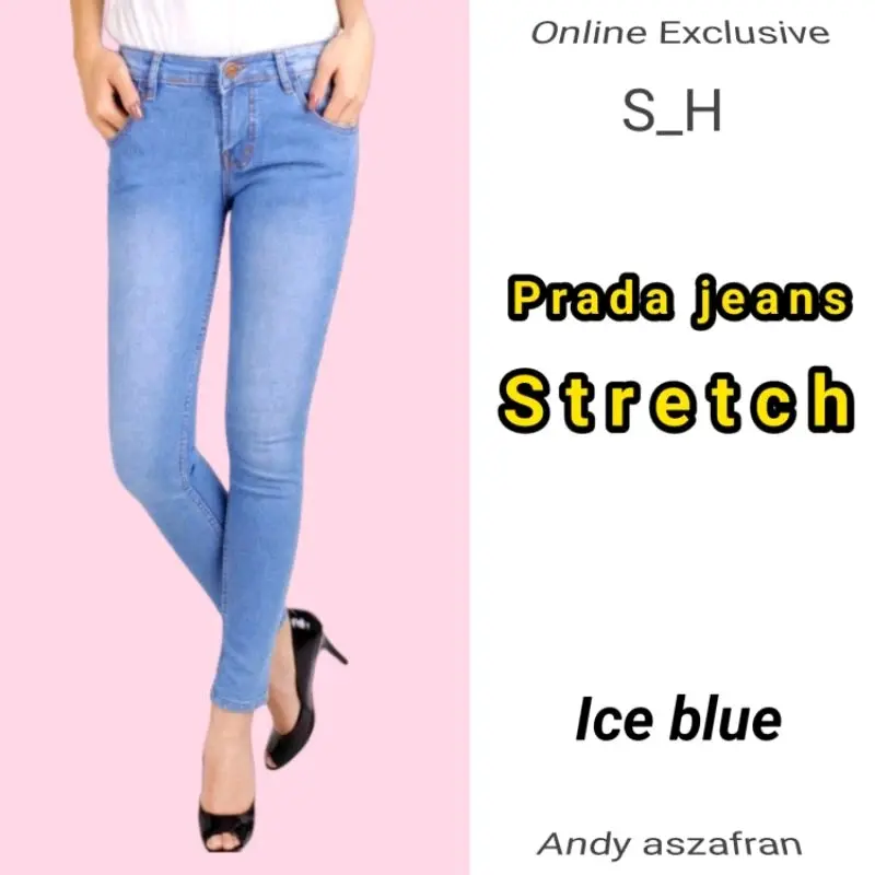 CELANA CEWEK RESLETING SOFT JEANS PANJANG WANITA MELLAR FASHION TRENDINGGG Slim-fitting Santai Low Waist 2