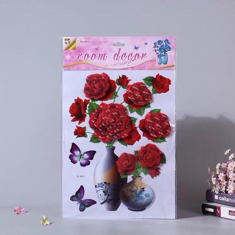 Tranh dán tường hoa nổi 3D sẵn keo dán Decor Decor Phòng Decal 7