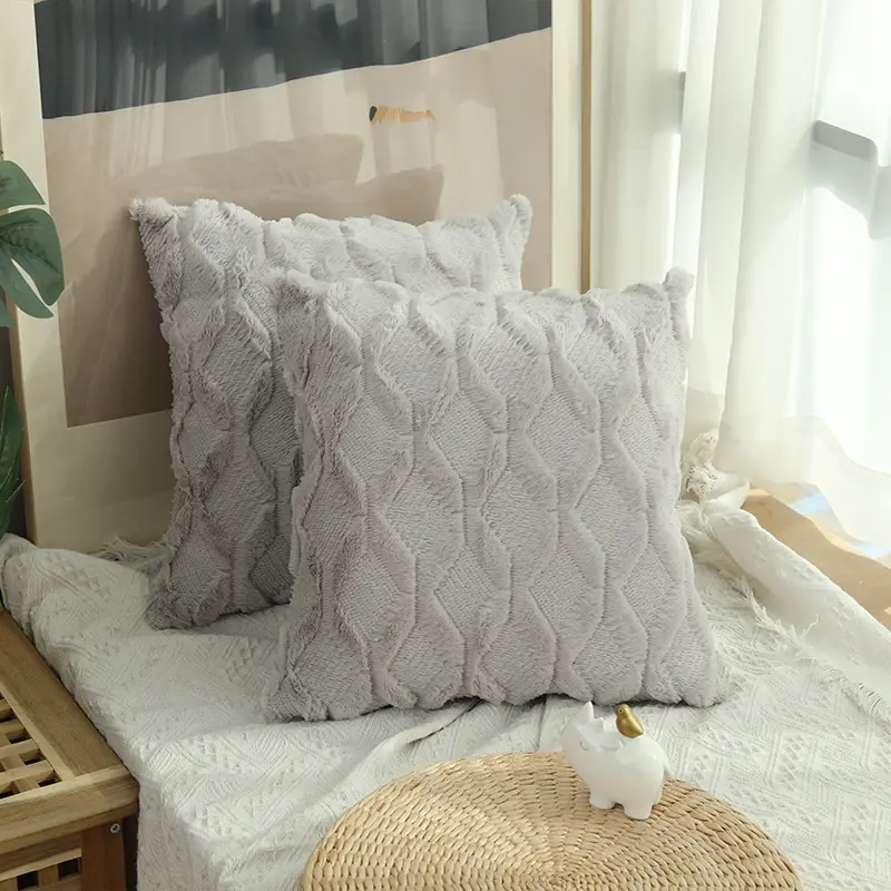 Vỏ Gối Kê Nhung Kim Cương, Màu Trơn Vỏ Đệm, Trang Trí Ghế Sofa, Bữa Tiệc Tại Nhà, Vỏ Gối Vuông Mềm, Có Kích Thước 40 / 45 / 50Cm 5