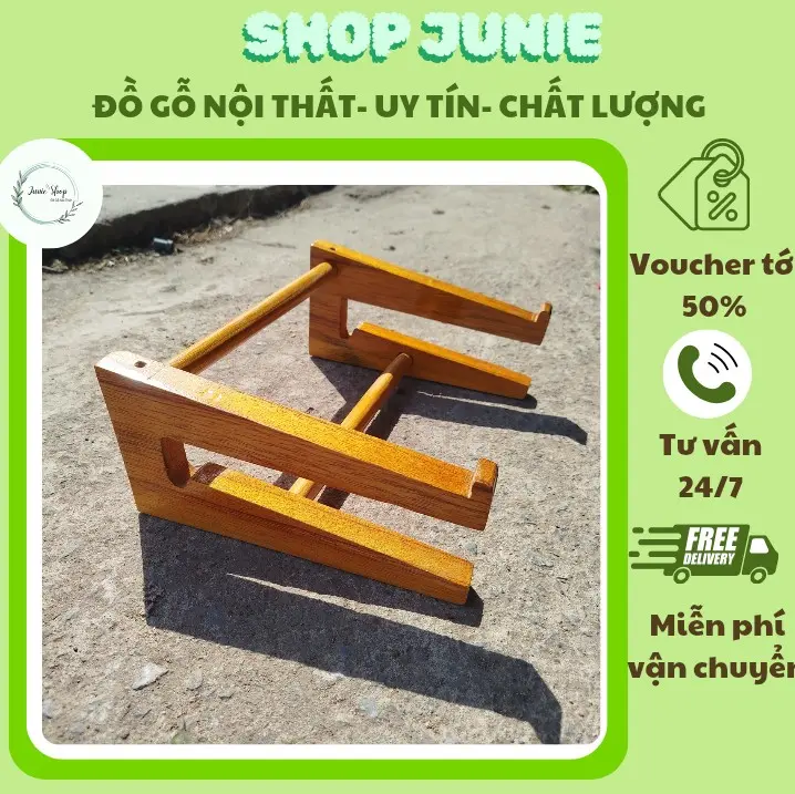 Kệ, Gía đỡ Laptop và Macbook Bằng Gỗ Cao Cấp Chính Hãng,Sơn bóng PU màu cánh dán, Tản Nhiệt Tự Nhiên, Có Khe Để Bàn Phím, Dễ Dàng Tháo Lắp 0