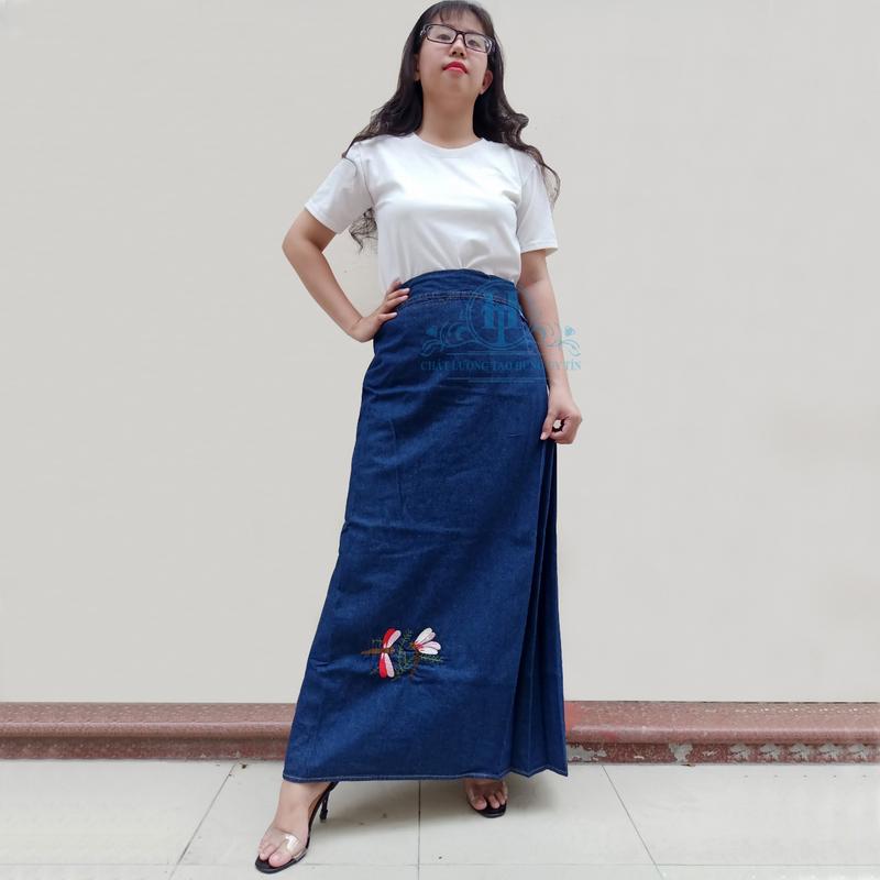 Product Introduction of Váy Chống Nắng Vải Dày Chống Tia UV Tốt Có Nút Bấm Không Gỉ Chắc Chắn Thêu Họa Tiết Chuồn Đôi HnT Fashion 4