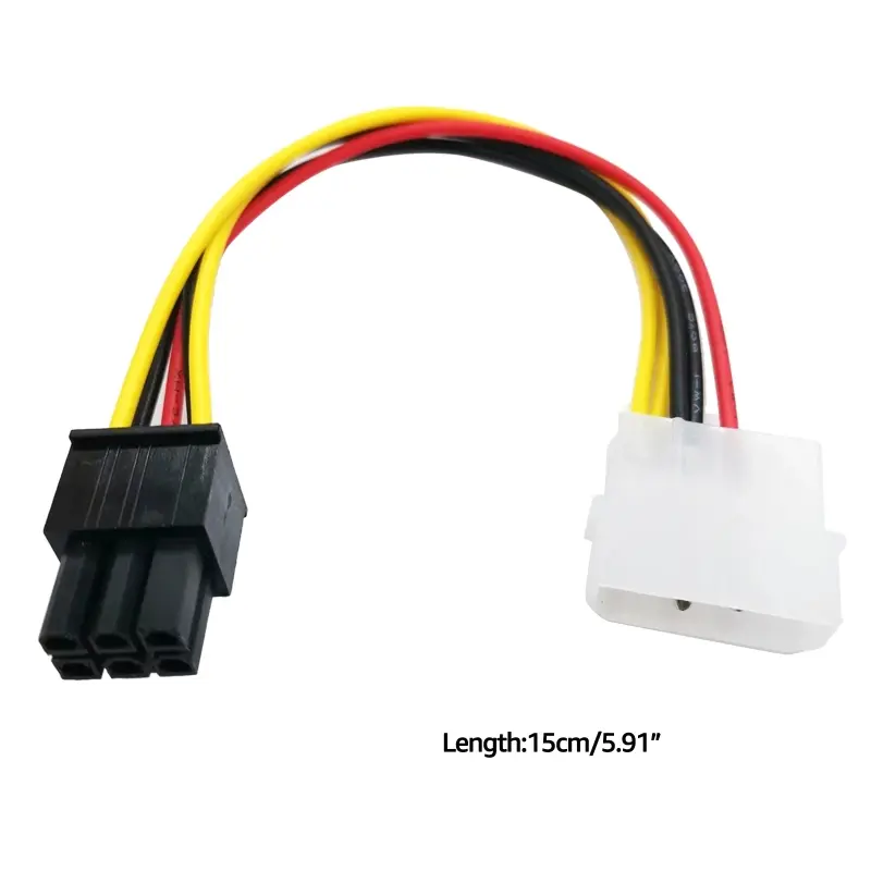 Cáp Bộ Chuyển Đổi Nguồn Thẻ Video PCIE 4 Chân Molex Sang 6 Chân PCI-Express, Chất Lượng Cao, 15Cm / 5.9in, Hàng Mới Về 6