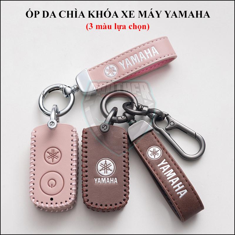 Ốp chìa khóa xe máy Yamaha 2023 2024 Exciter, NVX, Janus, Grande, Freego Da Màu Nâu Và Đen Dây Móc Khóa Đi Kèm Lịch Sự