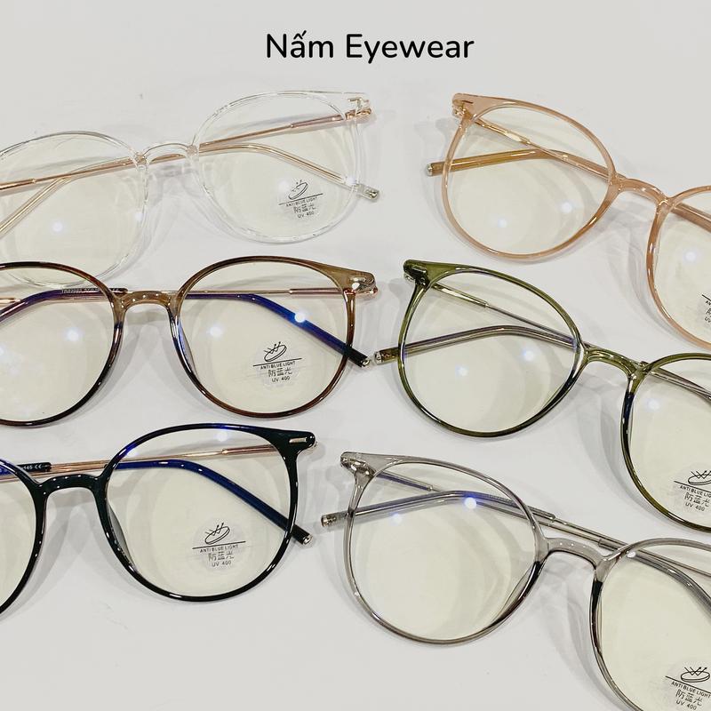 Kính tròn to đáng yêu lọc ánh sáng xanh cao cấp Nấm Eyewear Y9559