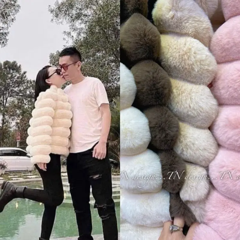 ￼Áo Khoác Lông Cao Cấp Hàng QC Phối Xếp Tầng Cực Xinh Hàng Siêu Dày Nữ Top 0