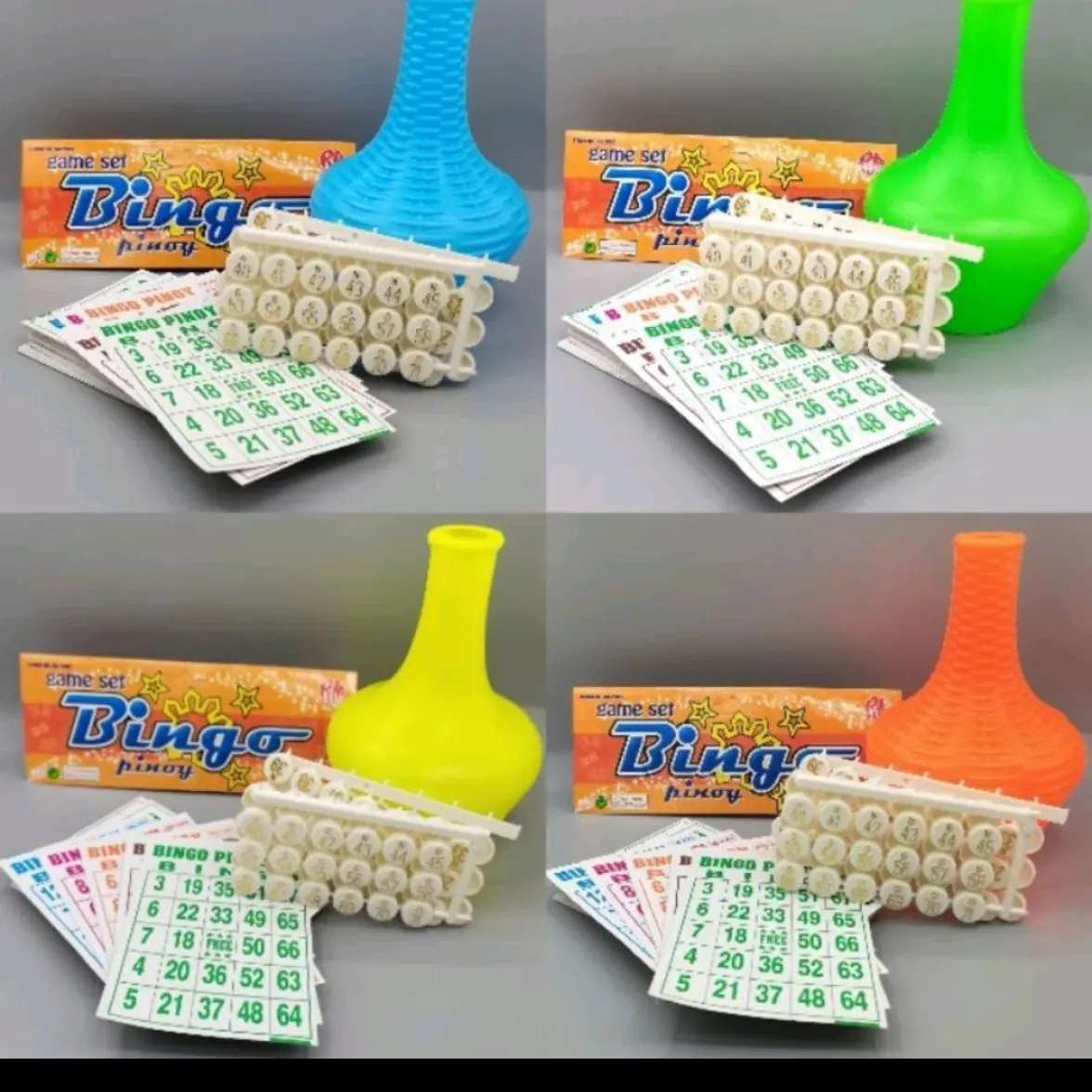 BINGO SET / BINGO CARDS BOLILIO AND SHAKER GAMES PLASTIC CHIPS BINGO PLAY FAMILY