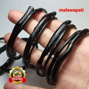 Gelang Akar Bahar Lentur Minimalis Hitam Natural Kantoran Elegan