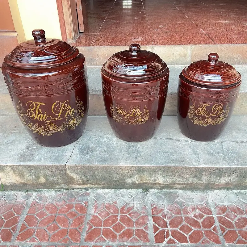 Hũ Đựng Gạo 10kg- 15kg-20kg. Gốm Sứ Tráng Men. Gốm Bát Tràng Đựng Thực Phẩm Đựng Gia Vị Đựng Đồ Ăn 7