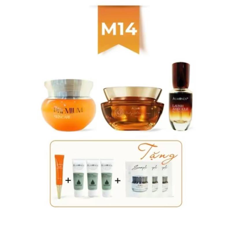 Combo Kem cam lớn + sen tuyết lớn + tinh chất lớn Almonds :Hỗ trợ mờ sạm sáng da