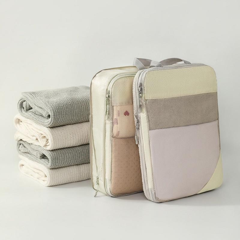 Ready stock 5 in 1 set compression travel organizer bag set luggage expansion bag packing cubes suitcase storage pouch travel clothes storage bag 8