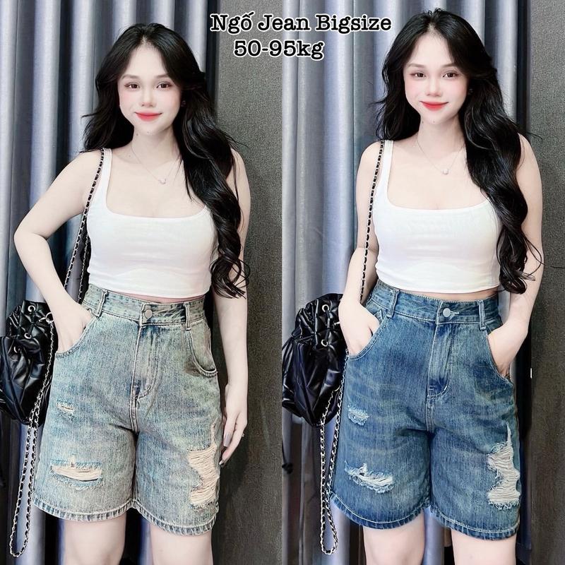 Thời Trang Én Nhỏ Có Bigsize - Quần Jean Lửng Ngố Bigsize Nữ Lưng Cao Kiểu Mới Dễ Thương Xinh Đẹp Sang Trọng Thanh Lịch Giá Rẻ đủ size 55-90kg ennhocobigsize
