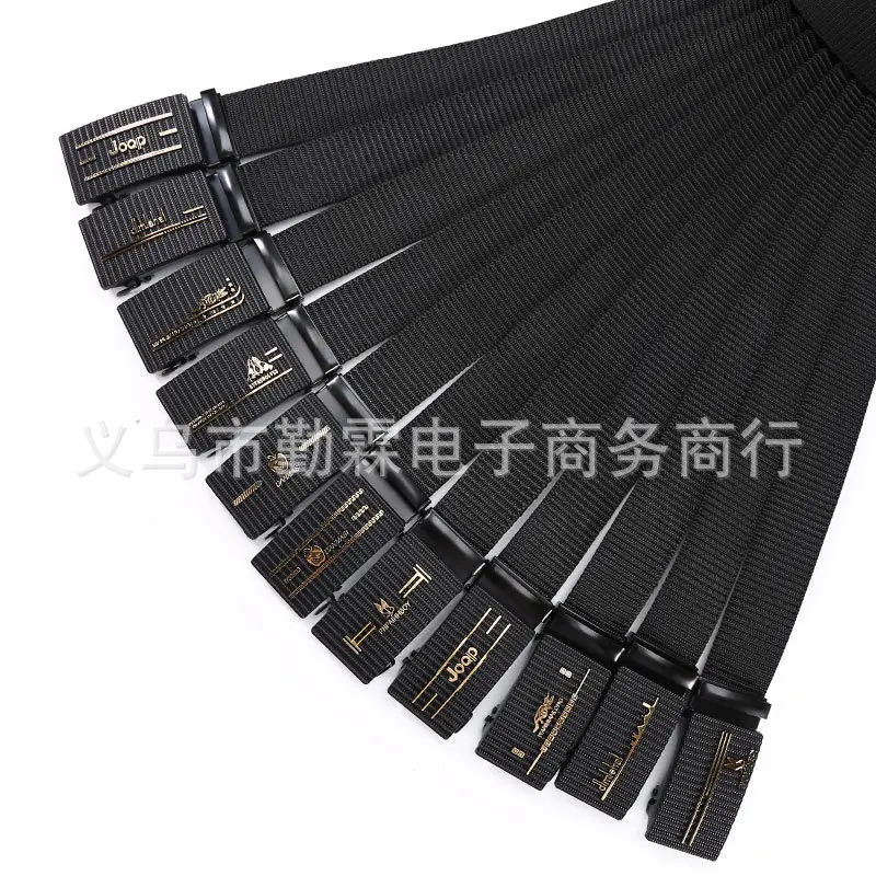 Thắt Lưng Nam, Thắt Lưng Khóa Không Răng Tự Động Bằng Sắt, Thoáng Khí, Màu Trơn Giả Nylon, Thân Thắt Lưng Bán Chạy 5