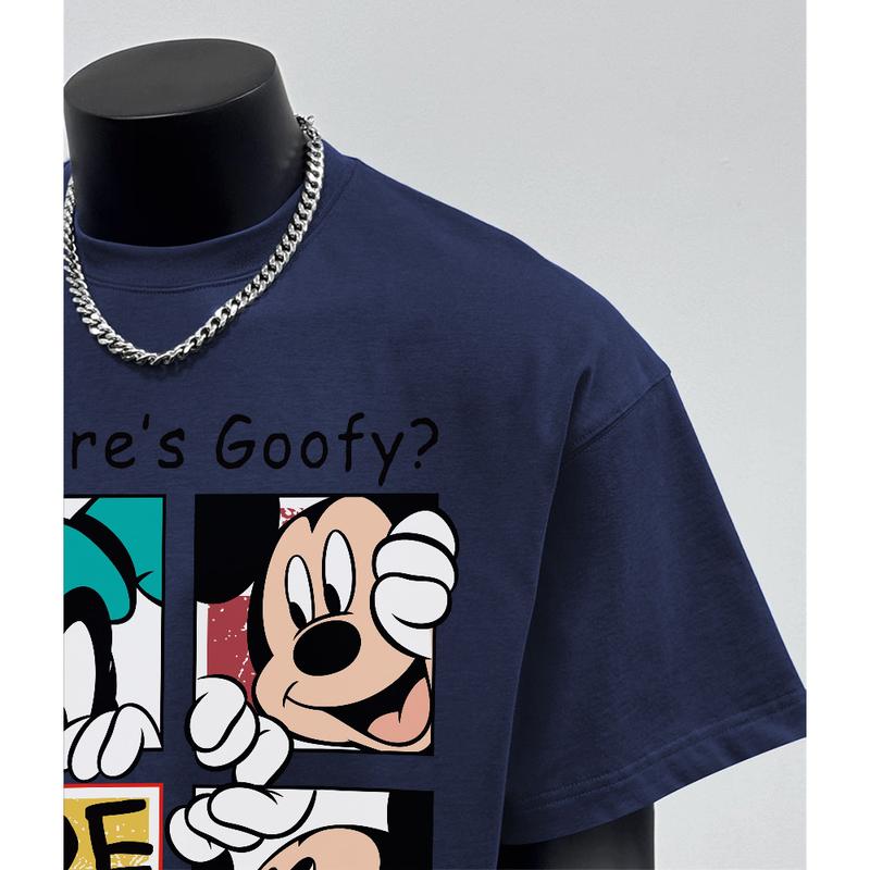 Product Introduction of Áo Thun Hoạt Hình Dáng Rộng Thùng Thình Ngắn Tay, 100% Cotton, Áo Cổ Thuyền, Dành Cho Nam Và Nữ, Unisex Menswear 17