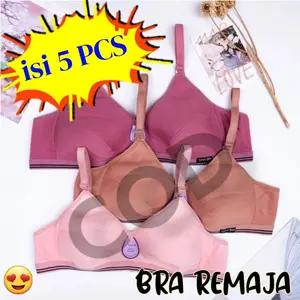 5 Pcs Bra Remaja BH ABG Polos Tanpa Kawat & Tanpa Busa