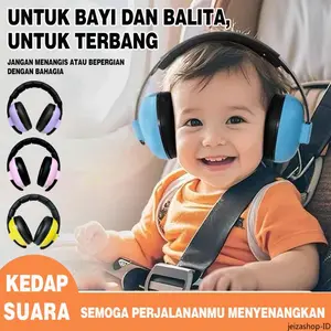 Headphone Bayi Earmuff Penghalang Kebisingan – Reduksi Suara 21dB, Busa Memori Nyaman & Aman, Bahan Ramah Lingkungan, Ringan & Portable, Cocok untuk Tidur, Belajar, dan Aktivitas Bayi & Anak Kecil, Warna Hitam/Biru/Kuning/Pink