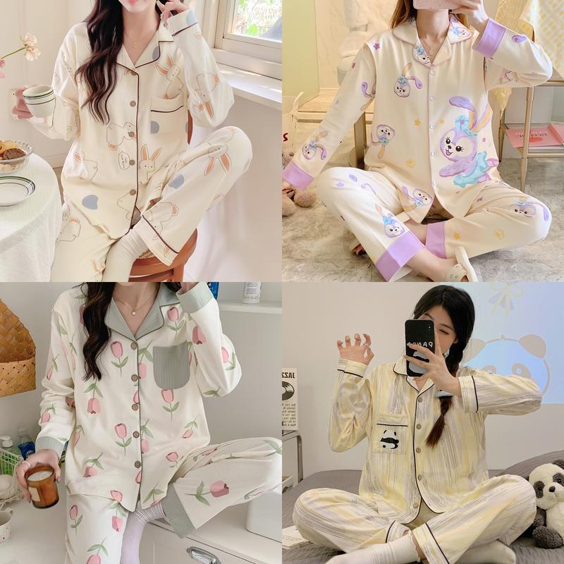 COMBO 2 BỘ Pijama chất coton mềm mát mặc Bầu và Sau sinh có thiết kế cho bé ti (40kg - 95kg) Váy Bầu Đầm Bầu