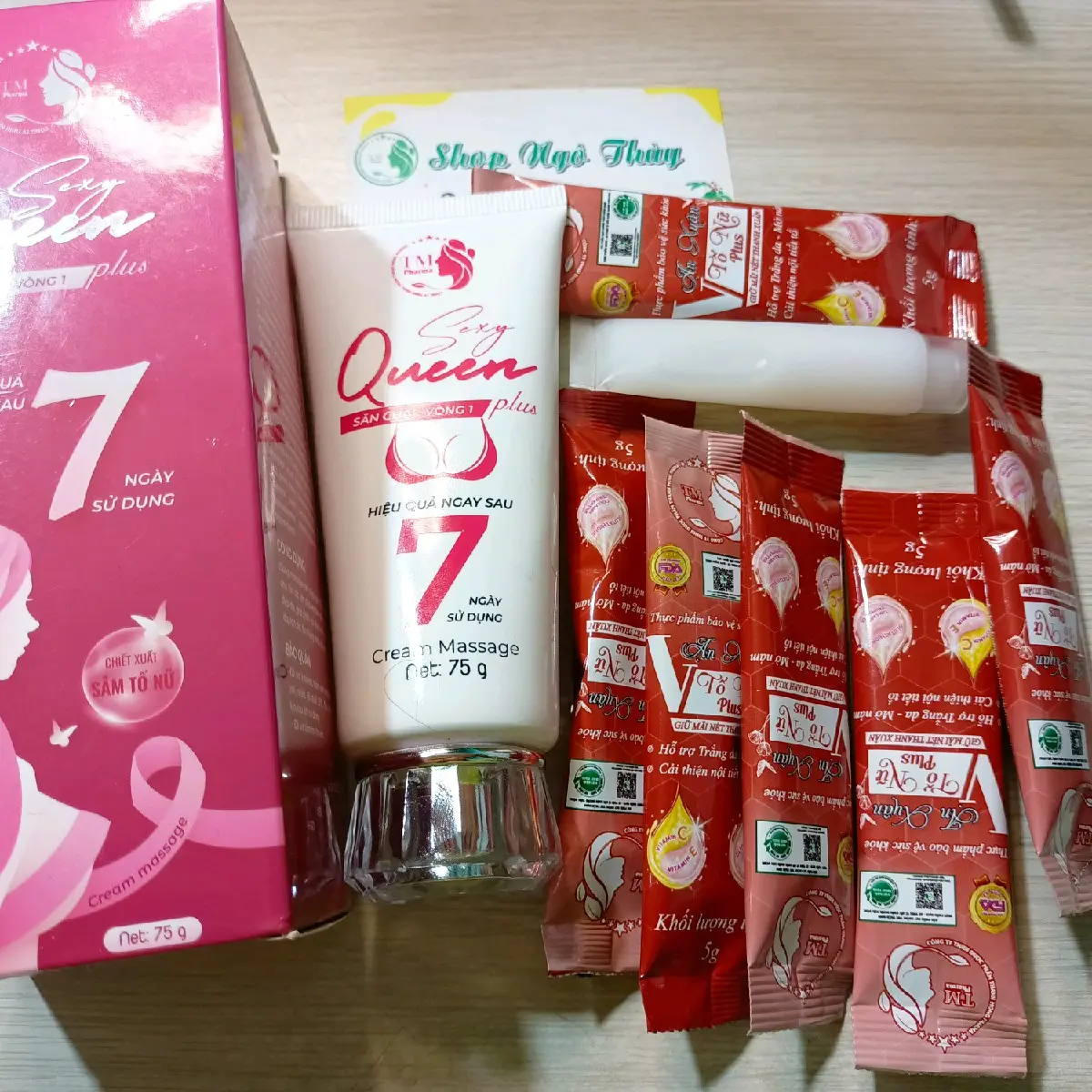 KEM DƯỠNG TV1 (tuýp nhỏ 15ml)& 6 gói trà vạn xuân tố nữ plus lẻ