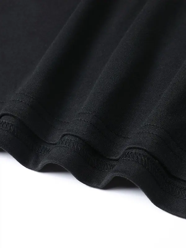 Men's Letter Tape Short Sleeve Tee, Regular Fit Casual Round Neck T-shirt for Summer, Men's Top for Daily Wear 4