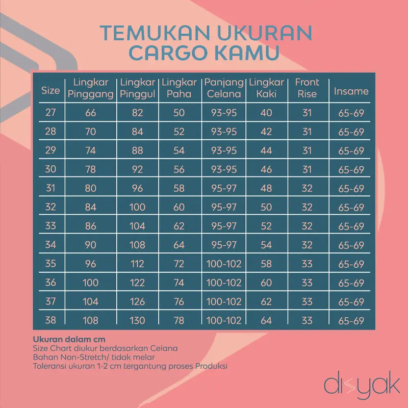 DISYAK - Boyfriend Cargo Celana Panjang Jeans 770-870-970 1