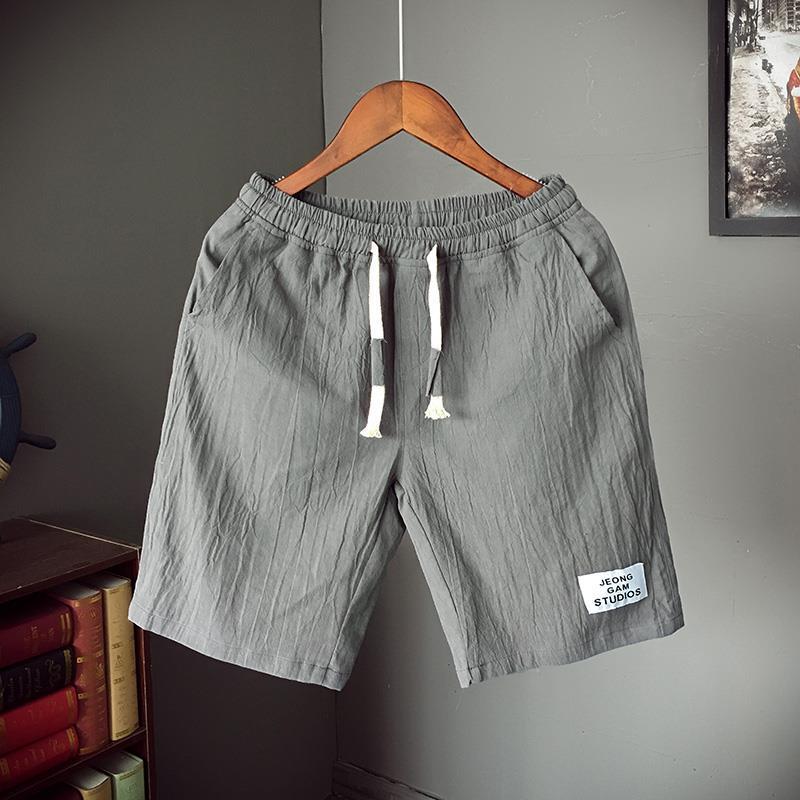 Quần Soóc Vải Lanh Cotton, Phong Cách Mùa Hè, Dành Cho Nam Giới, Ngoại Cỡ, Hợp Xu hướng Nhật Bản, Béo Và Rộng, Quần Thường Ngày Mỏng, Quần Cropped Xén, Thích Hợp Cho Bãi Biển 5