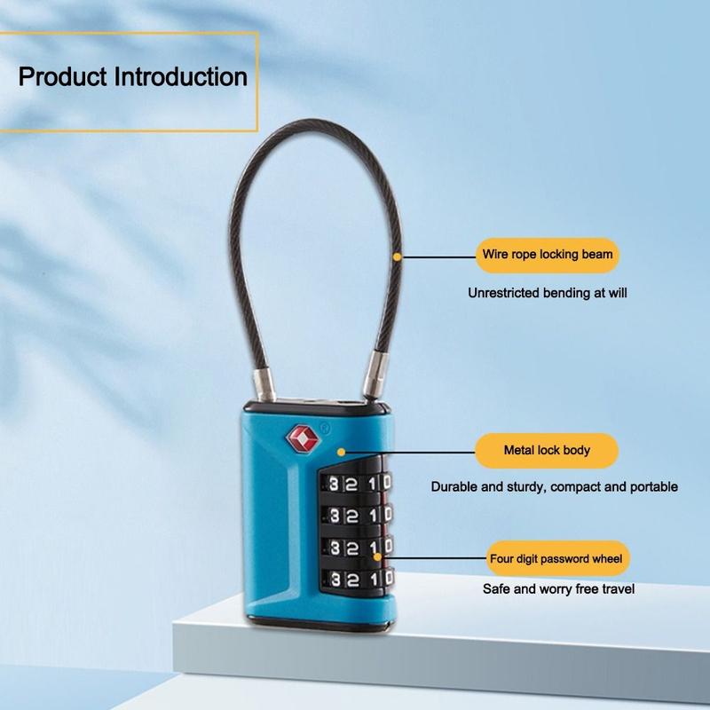 Product Introduction of Fashion TSA 4 Digit Combination Lock Padlock Anti-theft Luggage Coded Lock Security Tool Suitcase Customs Password Lock for Travel 17
