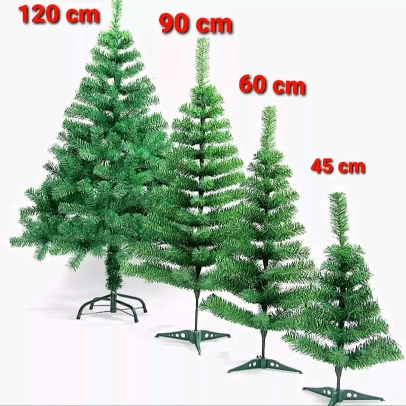 Pohon Natal Ukuran 45cm 60cm 90 cm dan 120cm (polos dan lengkap pakai hiasan) 2