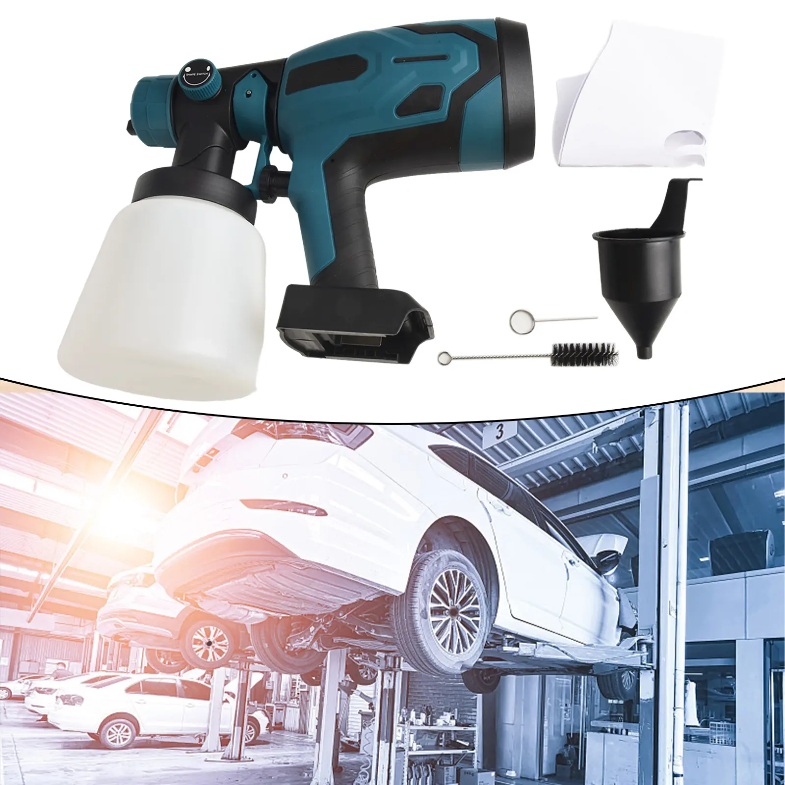 800ml Paint Container Battery Paint Spray System Adjustable Flow Control Dust Blowing Function Easy Cleanup Connector
