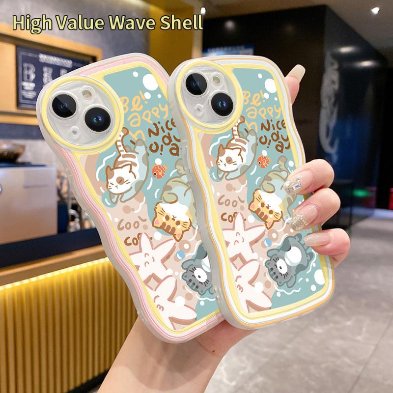 Soft Case Untuk VIVO V23e 4G 5G V11 Pro V11 V11i V17 V17 Neo V19 V19 Neo V21 5G V29 V30 Pro V30 SE V30E 5G V40 SE V5 Lite V5 Plus V5 V5s V9 Youth V9 V9 6GB Transparan Antishock Cute Swimming Kittens Casing Murah Ponsel Silicone 3