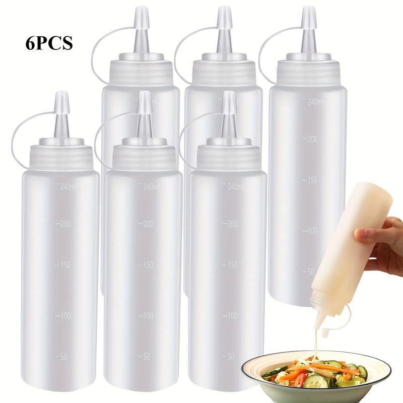Botol Picit Plastik Bebas BPA, 6pcs, 8oz, dengan Penandaan Pengukuran ...