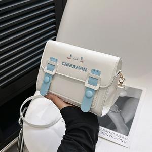 Beg Rekaan Niche, Beg Utusan Bahu Wanita, Gaya Korea Baru, Gaya Ins, Warna Kontras Comel, Beg Persegi Kecil Bags Crossbody