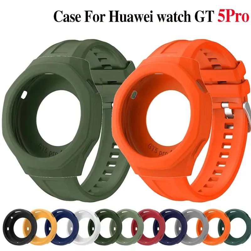 นาฬิกา Huawei ฝาครอบซิลิโคนนิ่ม, GT5 Pro 42mm, ฝาครอบเคสป้องกัน, เหมาะสำหรับ Huawei GT5 Pro 46mm, รวมอุปกรณ์เสริม