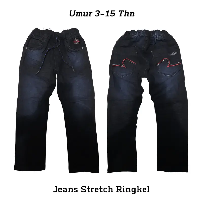Celana Panjang Jeans Stretch Anak Laki-laki Umur 3-15 Tahun Terbaru 1